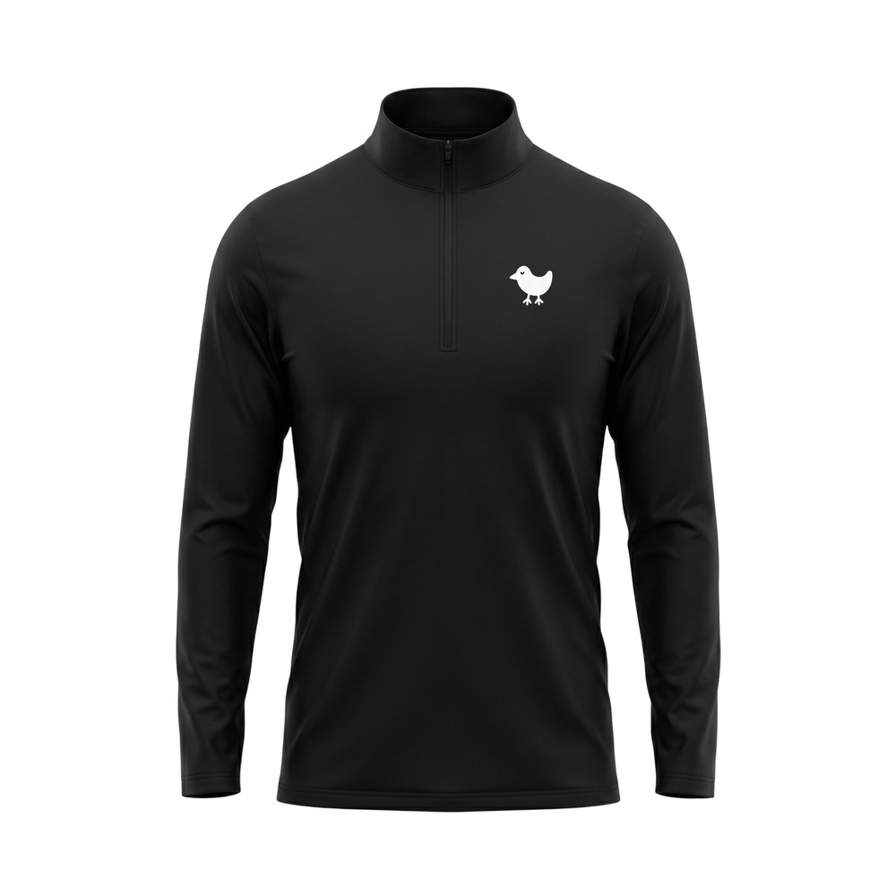 Bad Birdie Quarter Zip Pullover Black SS23F3-BBJ001-032 - Small